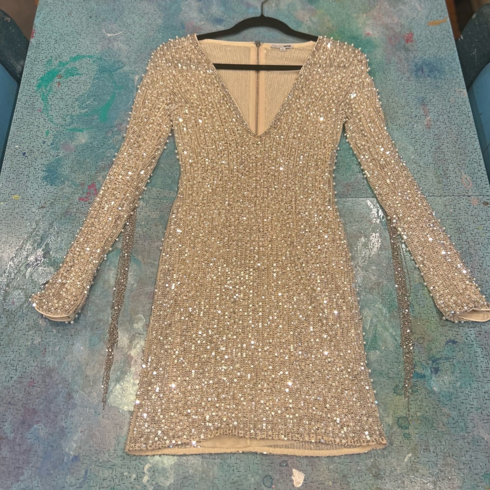 Fashion Nova Sparkling Gold Dress